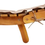 vidaXL Chaise longue avec coussin taupe bois d'acacia solide