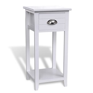 vidaXL Table de chevet avec 1 tiroir Blanc