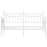 vidaXL Cadre de lit de jour avec tête de lit Blanc 75 x 190 cm Acier