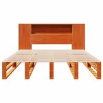 vidaXL Lit bibliothèque sans matelas cire marron 160x200cm bois massif