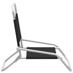 vidaXL Chaises de plage pliables lot de 2 Noir Tissu