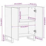 vidaXL Buffet Marron 60 x 33.5 x 75 cm Bois de manguier massif