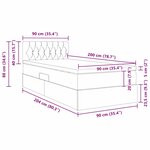 vidaXL Lit avec rangement et LED avec matelas Noir 90 x 200 cm Velours