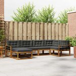 vidaXL Ensemble de canapés d'extérieur 6 Pièces Naturel et Anthracite