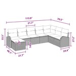 vidaXL Ensemble de canapé de jardin 8 Pièces Marron et rouge Poly rotin