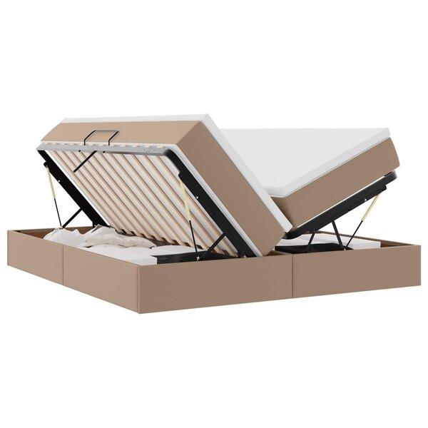 vidaXL Lit avec rangement et matelas Cappuccino 200 x 200 cm