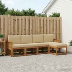 vidaXL Ensemble de canapés d'extérieur 5 Pièces Naturel et Beige