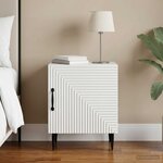 vidaXL Cabinet de chevet Blanc 43 x 34 5 x 50 cm Bois d'ingénierie