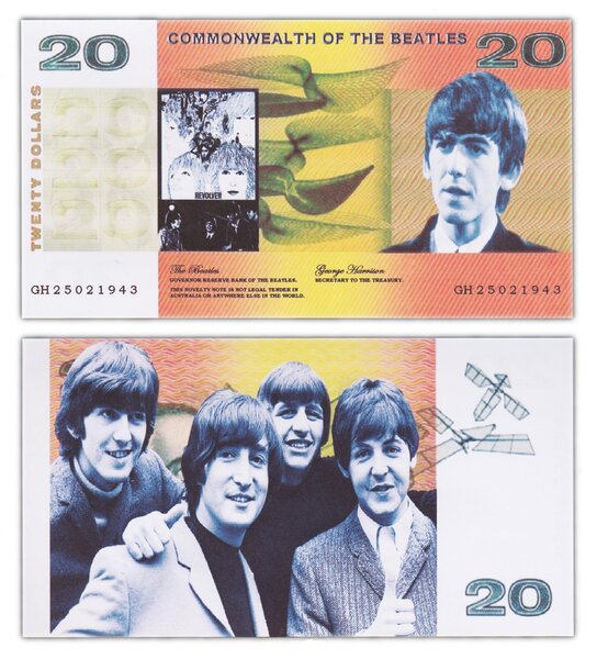 Billet de Collection 20 Dollars - Commonwealth of Beatles - Neuf