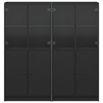 vidaXL Bibliothèque avec portes noir 136x37x142 cm bois d'ingénierie