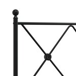 vidaXL Cadre de lit métal avec tête de lit noir 140x190 cm