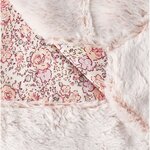 Couverture enfant en liberty et fausse fourrure rose - 75 x 100 cm