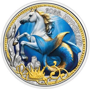 Monnaie HIPPOCAMPUS Mythical Creatures Metal 3€ Euro Austria 2026