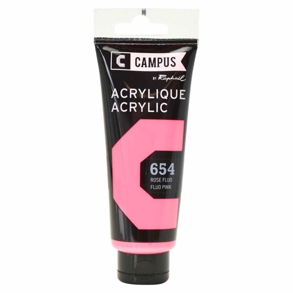 Peinture acrylique 100 ml - Rose fluo n°654