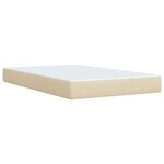 vidaXL Sommier à lattes de lit avec matelas crème 120x190 cm tissu