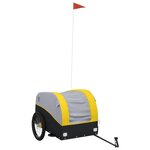 vidaXL Remorque de vélo noir et jaune 45 kg fer