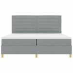 vidaXL Lit à ressorts avec matelas Gris clair 200 x 200 cm tissu