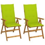 vidaXL Chaises inclinables de jardin lot de 2 et coussins Bois acacia