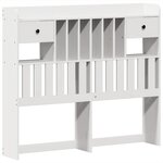vidaXL Lit bibliothèque sans matelas blanc 135x190 cm bois pin massif