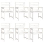 vidaXL Ensemble à manger de jardin 7 Pièces blanc bois massif de pin