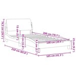vidaXL Cadre de lit Dover gris clair 100x200 cm tissu