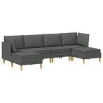 vidaXL Canapé modulaire avec rangement 6 Pièces Gris foncé Tissu