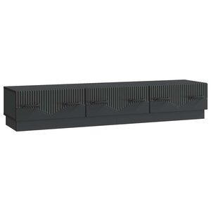vidaXL Meuble TV avec tiroir Noir 147 x 34 5 x 27 cm Bois d'ingénierie