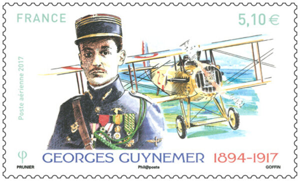 Timbre - Georges Guynemer - Lettre prioritaire