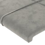 vidaXL Tête de lit à LED Gris clair 163x16x118/128 cm Velours