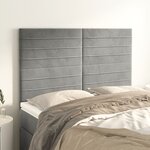 vidaXL Tête de lit Gris clair 144 x 5 x 118/128 cm Velours