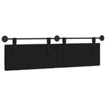 vidaXL Tête de lit suspendue Noir Tissu
