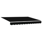 vidaXL Auvent Rétractable Noir 350 x 250 cm Tissu  Métal