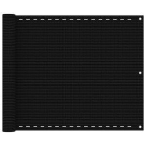 vidaXL Écran de balcon Noir 75x400 cm PEHD