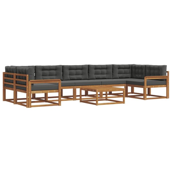 vidaXL Ensemble de canapés d'extérieur 8 Pièces Naturel et Anthracite