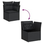 vidaXL Salon de jardin 10 Pièces avec coussins noir résine tressée