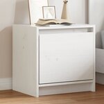 vidaXL Table de chevet Blanc 40x30 5x40 cm Bois de pin massif