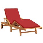 vidaXL Transat 2 Pièces Rouge 40 x 40 x 40cm Bois d'acacia massif