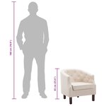 vidaXL Fauteuil beige tissu