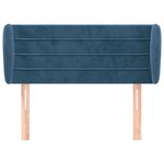 vidaXL Tête de lit avec oreilles Bleu foncé 93x23x78/88 cm Velours