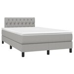 vidaXL Sommier à lattes de lit matelas LED gris clair 120x190 cm tissu