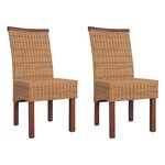 vidaXL Chaises à manger lot de 2 marron rotin naturel