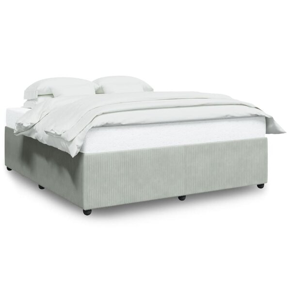 vidaXL Cadre de lit Gris clair 180x200 cm Velours