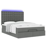 VidaXL Cadre de lit ottoman avec matelas gris foncé 140x190 cm tissu