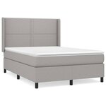 vidaXL Sommier à lattes de lit avec matelas Gris clair 140x190cm Tissu