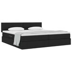 vidaXL Lit avec rangement et matelas avec matelas Noir 200 x 200 cm