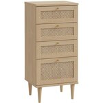 Commode 4 tiroirs décor chêne 50 4 x 41 4 x 108 8 cm