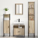 vidaXL Ensemble de mobilier de salle de bain 4 Pièces Chêne sonoma