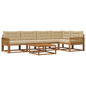 vidaXL Ensemble de canapés d'extérieur 6 Pièces Naturel et Beige