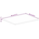 vidaXL Dessus de table 80x60x2 5cm rectangulaire bois massif récupéré