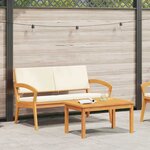vidaXL Ensemble bistrot avec coussin 2 Pièces Marron Bois d'acacia massif